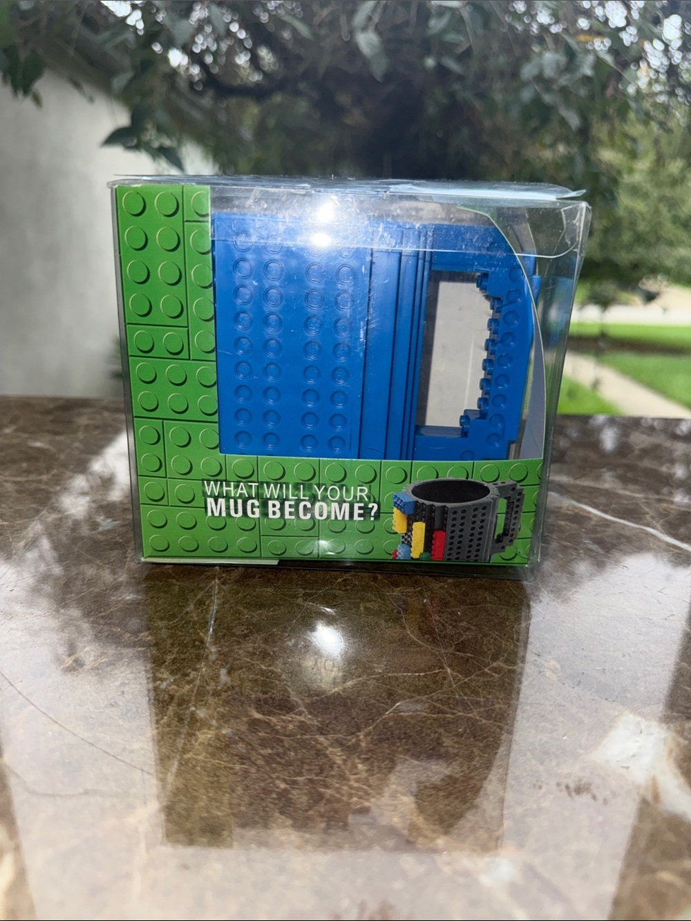 Blue Buildable Brick-Style Mug - Customizable Kids/Adult Cup